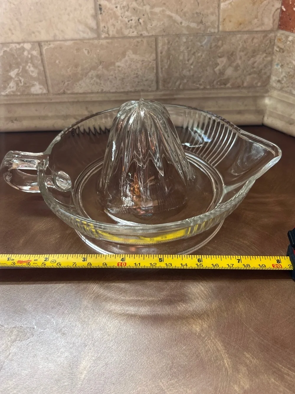 Vintage Glass Citrus Juicer /Reamer, Clear , Used